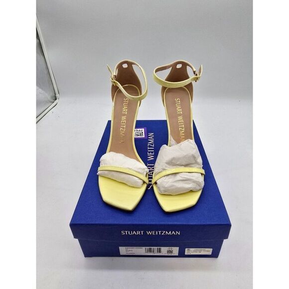 Stuart Weitzman Yellow Patent Leather Nudistscurve 100 Sandals Size 11 Women’s H - Picture 3 of 12
